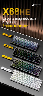 ATTACK SHARK X68HE X68Pro He Magnetic Mechanical Keyboard for Pro Gaming 0.01mm Rapid Trigg 8000Hz SOCD/Rs 0.125ms 128K Rate