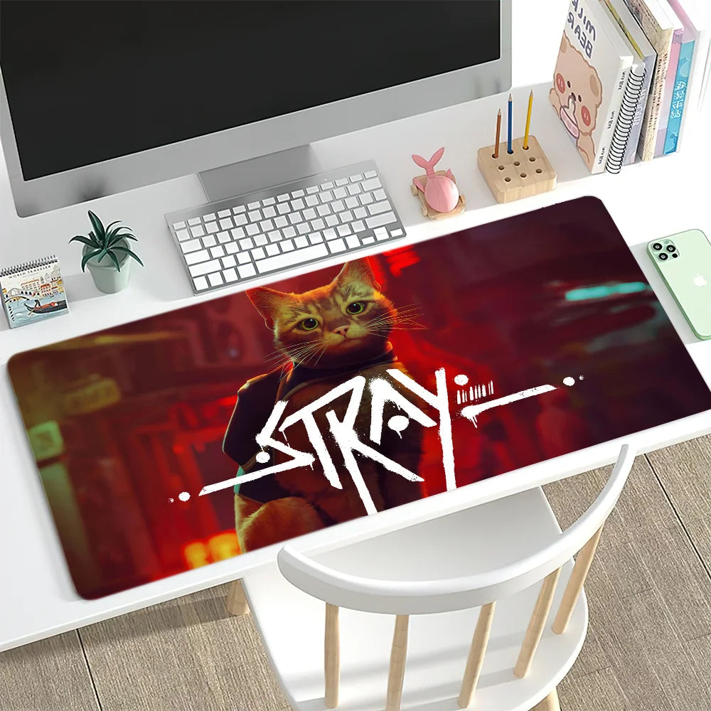 Game S-Stray Cat S Mouse Pad Large Desk Mat Keyboard Ergonomic Office Rubber Game PC Non-slip Anti-fray Home Custom Best Price