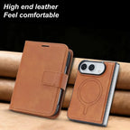 2 in 1 Detachable For Magsafe Magnetic Wallet Card Slot Flip Phone Case For Apple iPhone Duo 18 Fold 2026 PU Leather Cover