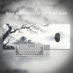 Mouse Pad Black And White Cherry Blossoms Gaming printon demand Large Mousepad XXL MousePads Office Carpet Soft Gaming laptop