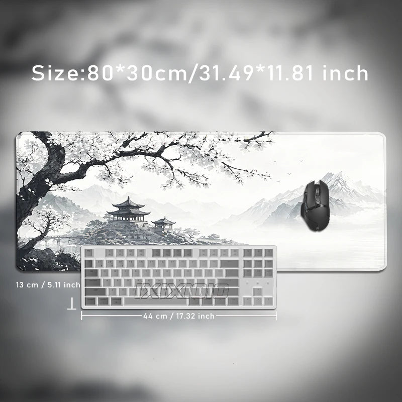 Mouse Pad Black And White Cherry Blossoms Gaming printon demand Large Mousepad XXL MousePads Office Carpet Soft Gaming laptop