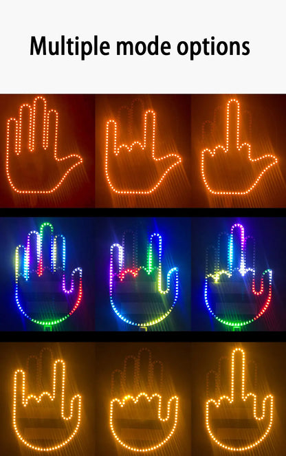 Car Gesture Light with Remote Control – Funny LED Palm Light for Road Rage Reactions