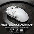 Wireless Mouse Bluetooth 5.4 2.4G Type-C Tri-Mode Rechargeable Gaming Mouse 8000 DPI 1000Hz Lightweight 58g RGB Mouse for PC Laptop Phone Tablet