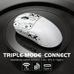 Wireless Mouse Bluetooth 5.4 2.4G Type-C Tri-Mode Rechargeable Gaming Mouse 8000 DPI 1000Hz Lightweight 58g RGB Mouse for PC Laptop Phone Tablet