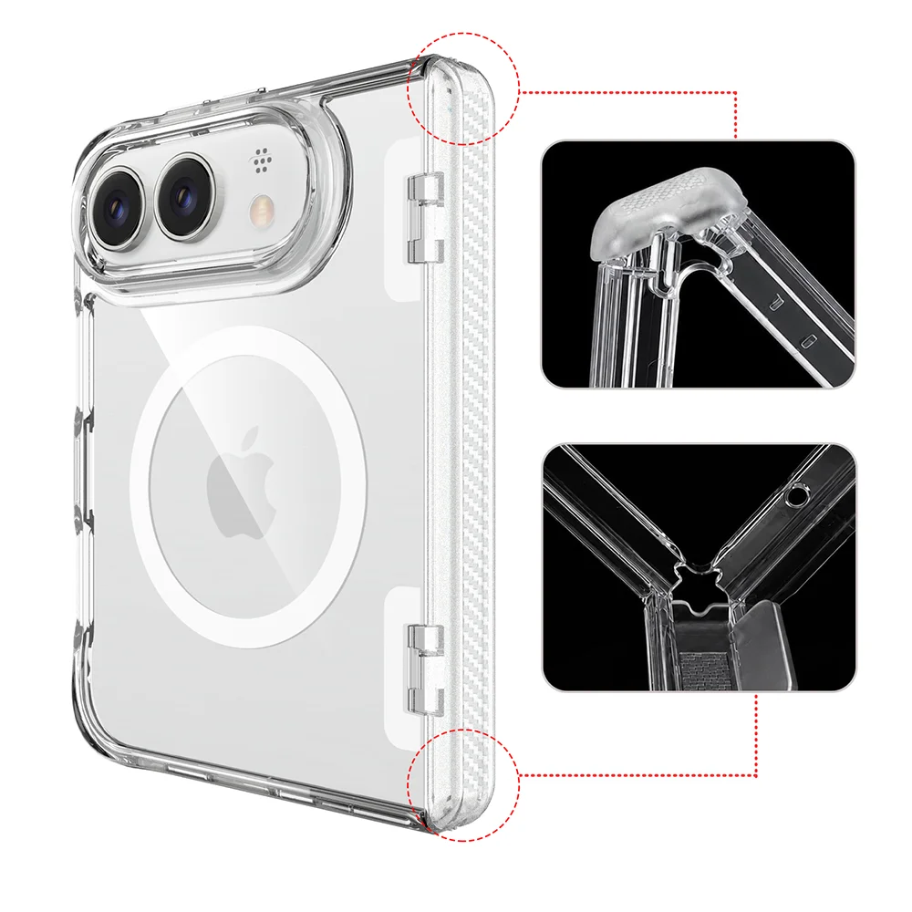High Clear Magnetic Phone Case For iPhone Duo IPhone Duo 18 Ultra For Magsafe Wireless Charging Folding Bumper Hinge Cover