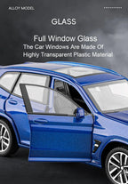 Scale 1:32 M4 X3M Toy Car Model Pull Back Music Light Doors Opened Miniature Vehicle Metal Diecast Models Kids Educational Gifts