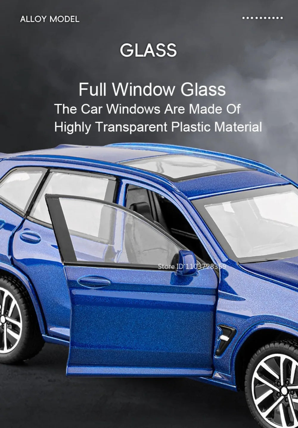 Scale 1:32 M4 X3M Toy Car Model Pull Back Music Light Doors Opened Miniature Vehicle Metal Diecast Models Kids Educational Gifts