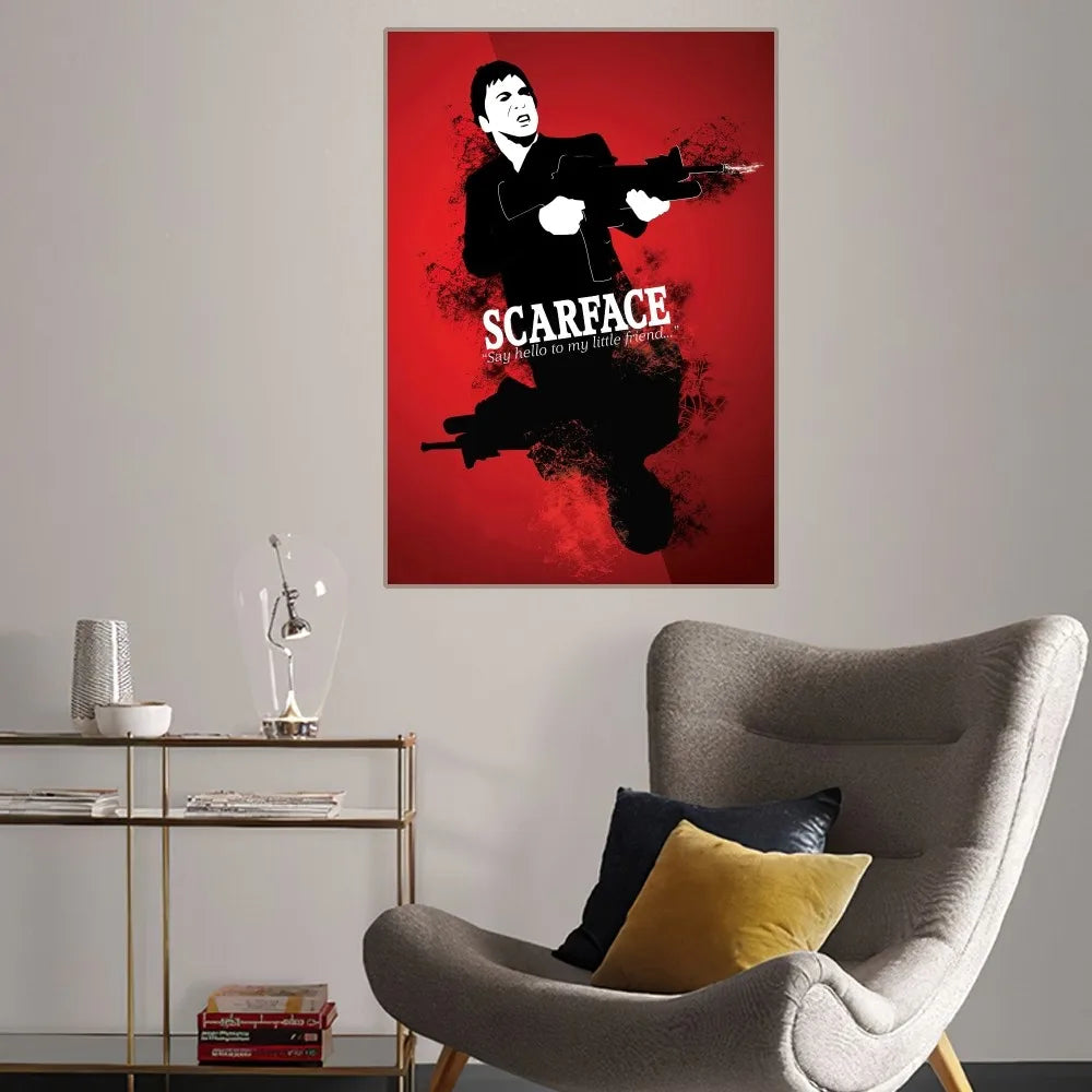 America Film Scarface Thriller Poster Home Room Decor Livingroom Bedroom Aesthetic Art Wall Painting Stickers