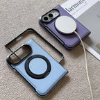 360° Rotating Bracket Magnetic Case For iPhone Duo For Magsafe PU Leather Shockproof Cover Funda