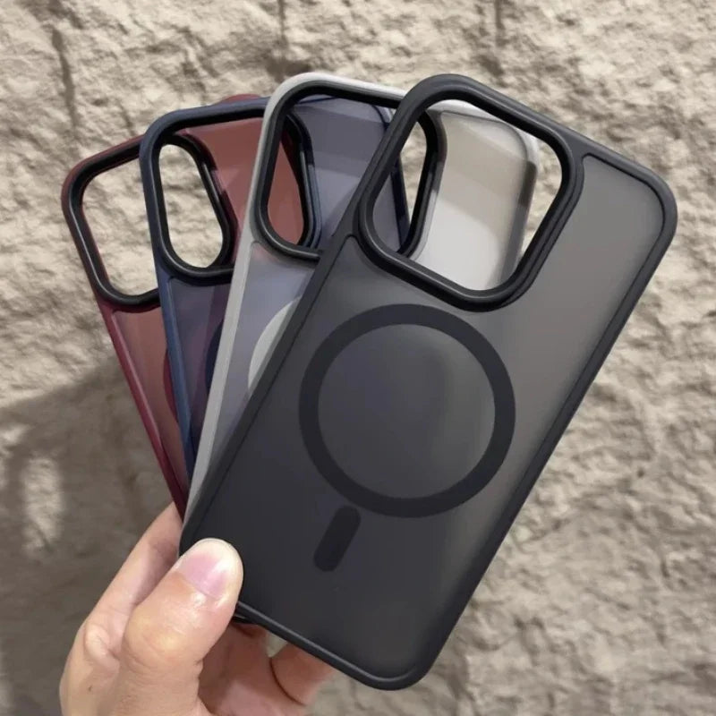 Matte Magnetic Original Phone Case For iPhone 18 Air 17 16 15 14 12 11 13 Pro Max 16e Plus For Magsafe Wireless Charging Cover