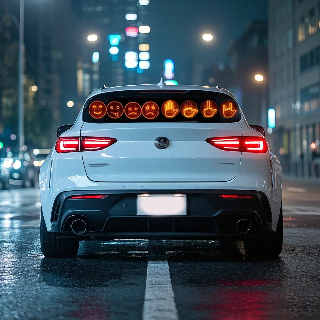Car Gesture LED Light – Funny Road Rage Expression Lamp with Remote