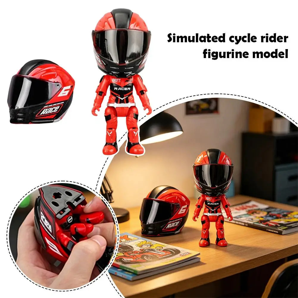 1:12 Scale Motorcycle Rider Model with Articulated Joints High-Detail Alloy and Plastic Diecast Collectible Figure for Display