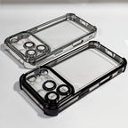 Luxury Buffer Impact Shockproof Plating Transparent Phone Case For iPhone 18 17 16 15 14 13 12 11 Pro Max 16Plus Air Clear Cover