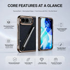 For Apple iPhone Duo case, delicate electroplated edges paired with a finely textured back panel, pen groove design
