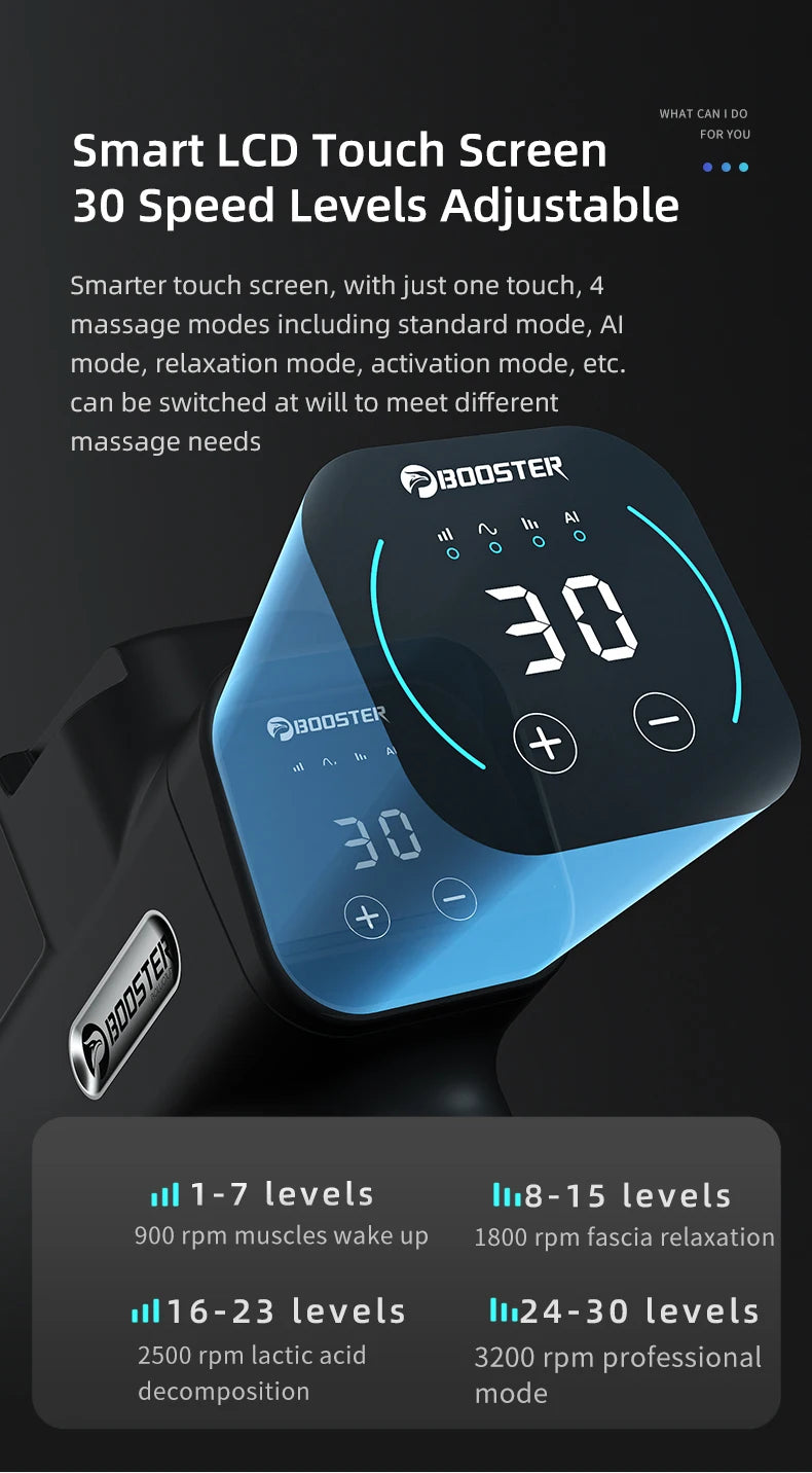 Booster M2-D Massage Gun Deep Tissue Percussion Neck Back Body Massager Portable Fascia Gun Muscle Relaxation Electric Massager
