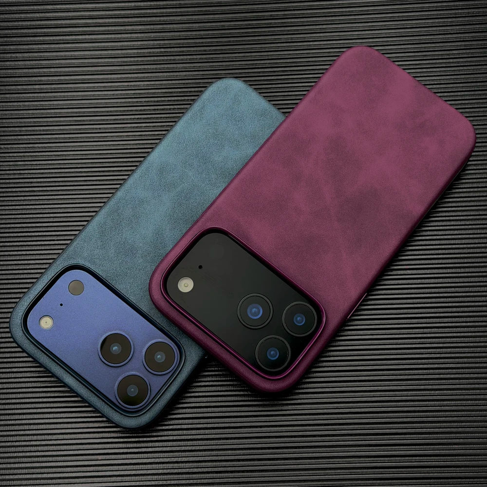 Luxury Leather Retra Case For iPhone 18 17 16 15 14 13 Pro Max 17Pro IPhone17 ProMax Matte Smooth As Skin Touch Feeling Cover