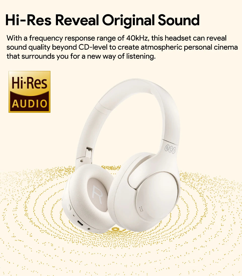 QCY H3 ANC Wireless Headphones Bluetooth 5.4 Hybrid Noise Cancellation 60H