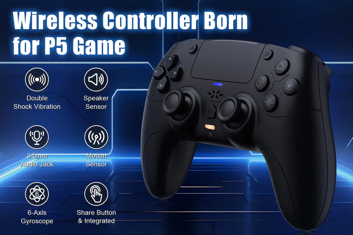 Wireless Gamepad For Playstation 5/ps5 controller Gaming Turbo Dual Sense Vibrate External microphone Adaptives Trigger