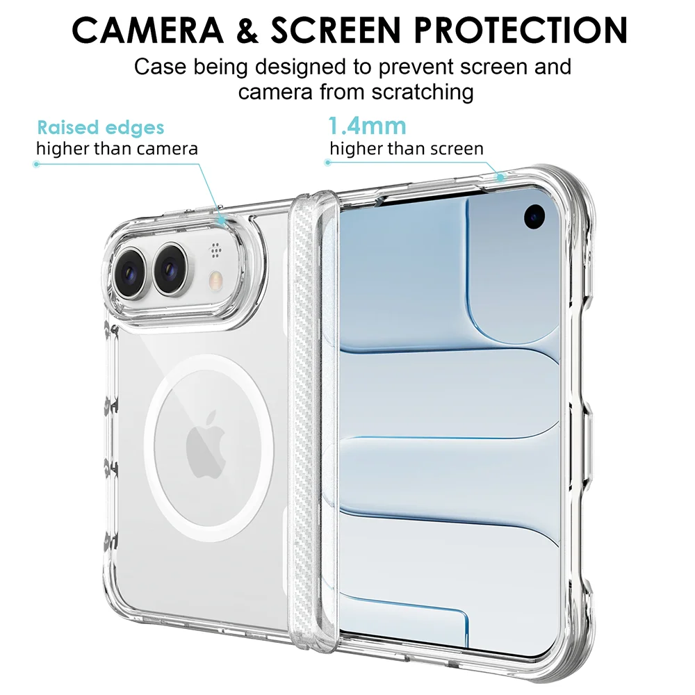 High Clear Magnetic Phone Case For iPhone Duo IPhone Duo 18 Ultra For Magsafe Wireless Charging Folding Bumper Hinge Cover