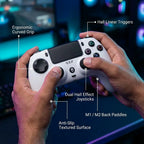 WITSURGE Hall Effect PS5 Controller,Wireless Anti-Drift Gamepad,Dual Hall Joysticks&Triggers,Macro Back Buttons,1500mAh, RGB