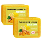 Turmeric Kojic Acid Lemon Soap Bar, Soap Bar Brighten Even Skin Vitamin E, Gentle Lemon Soap For Face,Body Wash