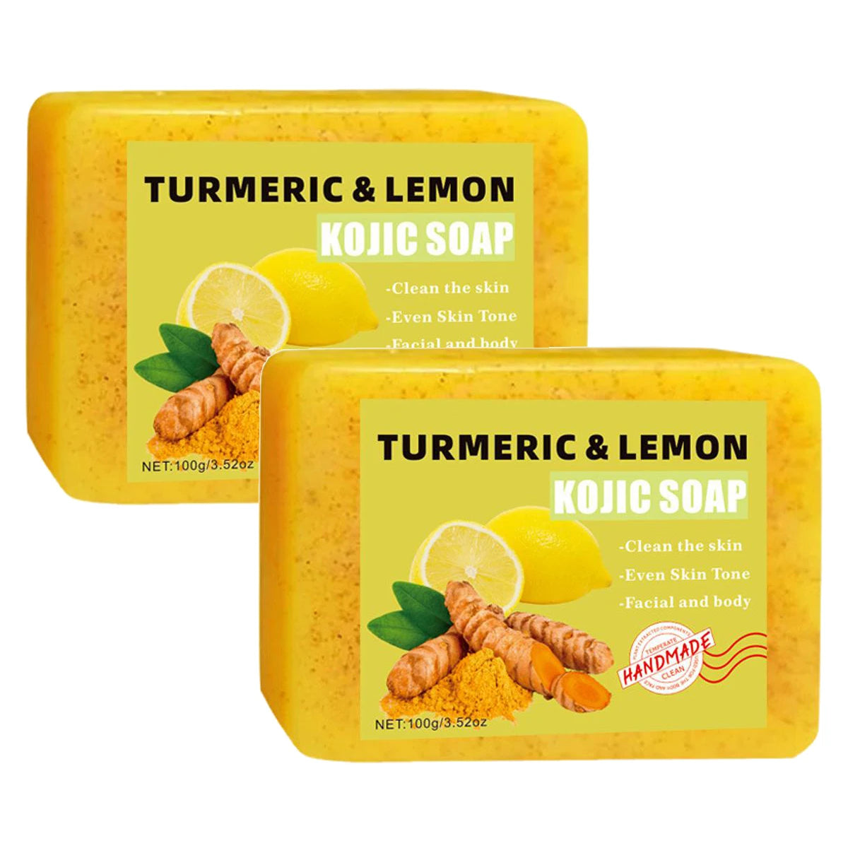 Turmeric Kojic Acid Lemon Soap Bar, Soap Bar Brighten Even Skin Vitamin E, Gentle Lemon Soap For Face,Body Wash