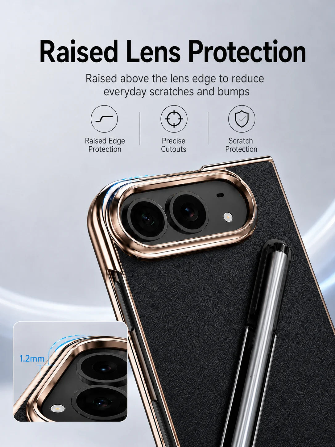 For Apple iPhone Duo case, delicate electroplated edges paired with a finely textured back panel, pen groove design