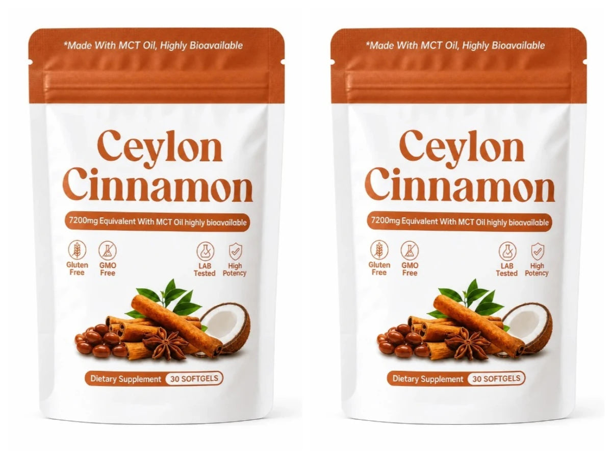 Ceylon Cinnamon Softgels with MCT Oil for Metabolism Support, Highly Bioavailable, Non-GMO, Gluten-Free, 30 Softgels