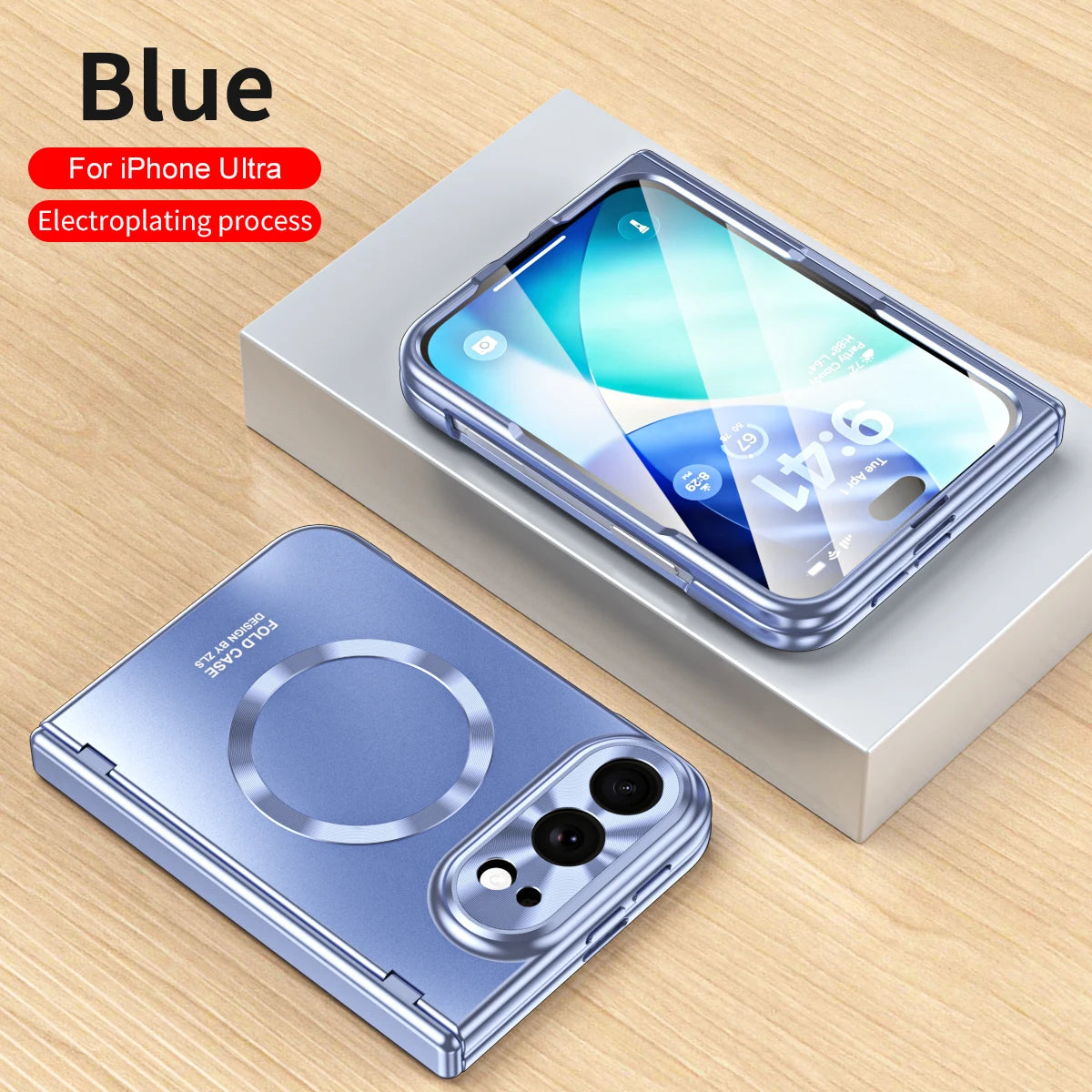 Magnetic All-included Hinge for Magsafe Case For iPhone Duo Electroplated Wireless Charge Glass Flim Shockproof Cover