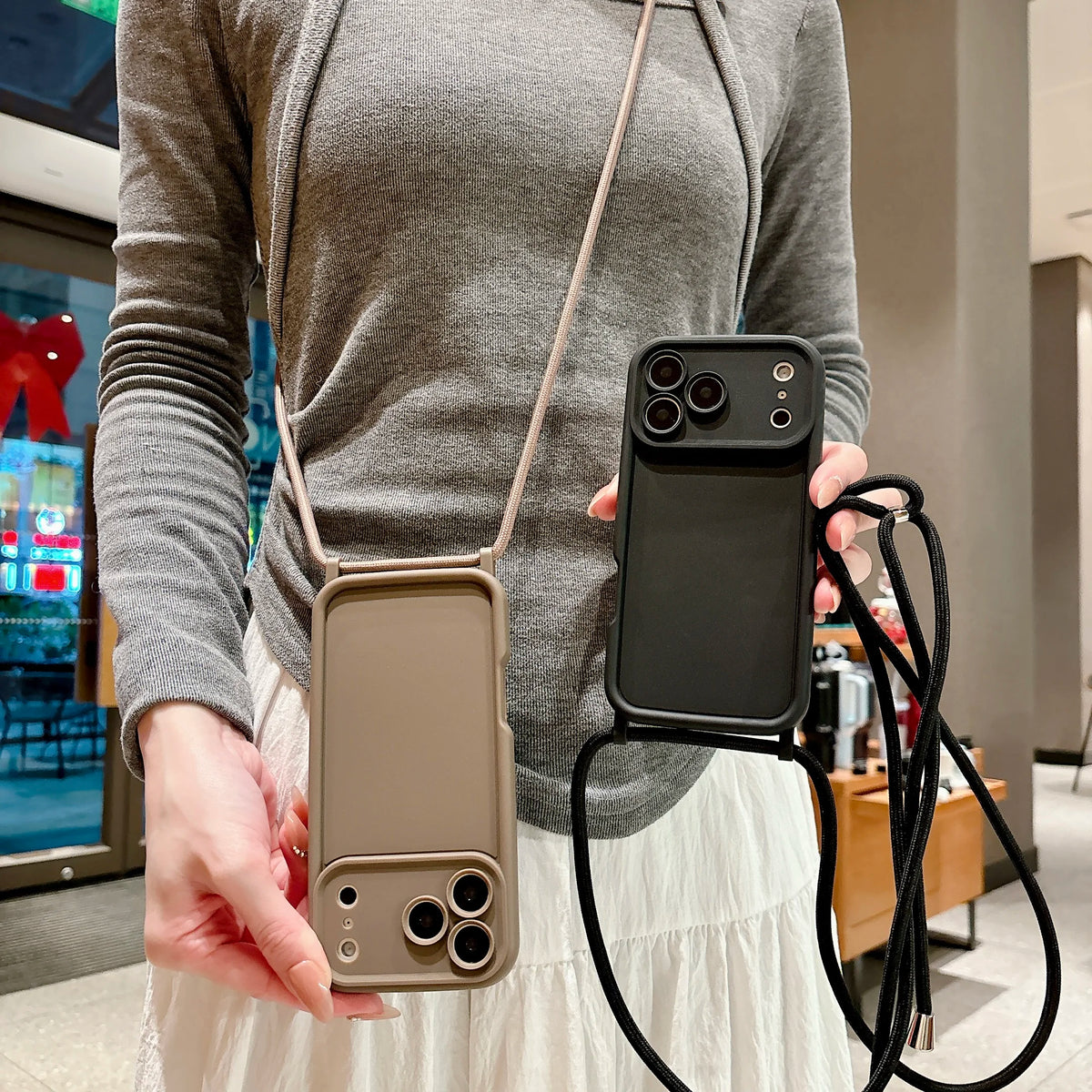 Phone Case For iPhone 18 17 16 15 14 13 12 11 Pro Xs Max 7 8 Plus 16e 17e Crossbody Adjustable Lanyard Strap Rope Soft Cover