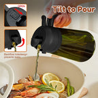 470ML/16oz Light-Blocking Dark Oil Sprayer for Cooking 2 in 1 Olive Oil Dispenser Bottle for Kitchen Dark Green Glass Oil Bottle