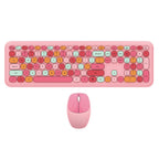 MOFii Wireless Keyboard & Mouse Combo, Cute Macaron Cat Paw Round Keycaps Silent Office Set for Laptops and Desktops
