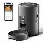 2L with Video Automatic Cat Feeder, Intelligent Timed and Quantitative Feeding, Cat, Dog and Pet Feeding Bowl Controlled by App