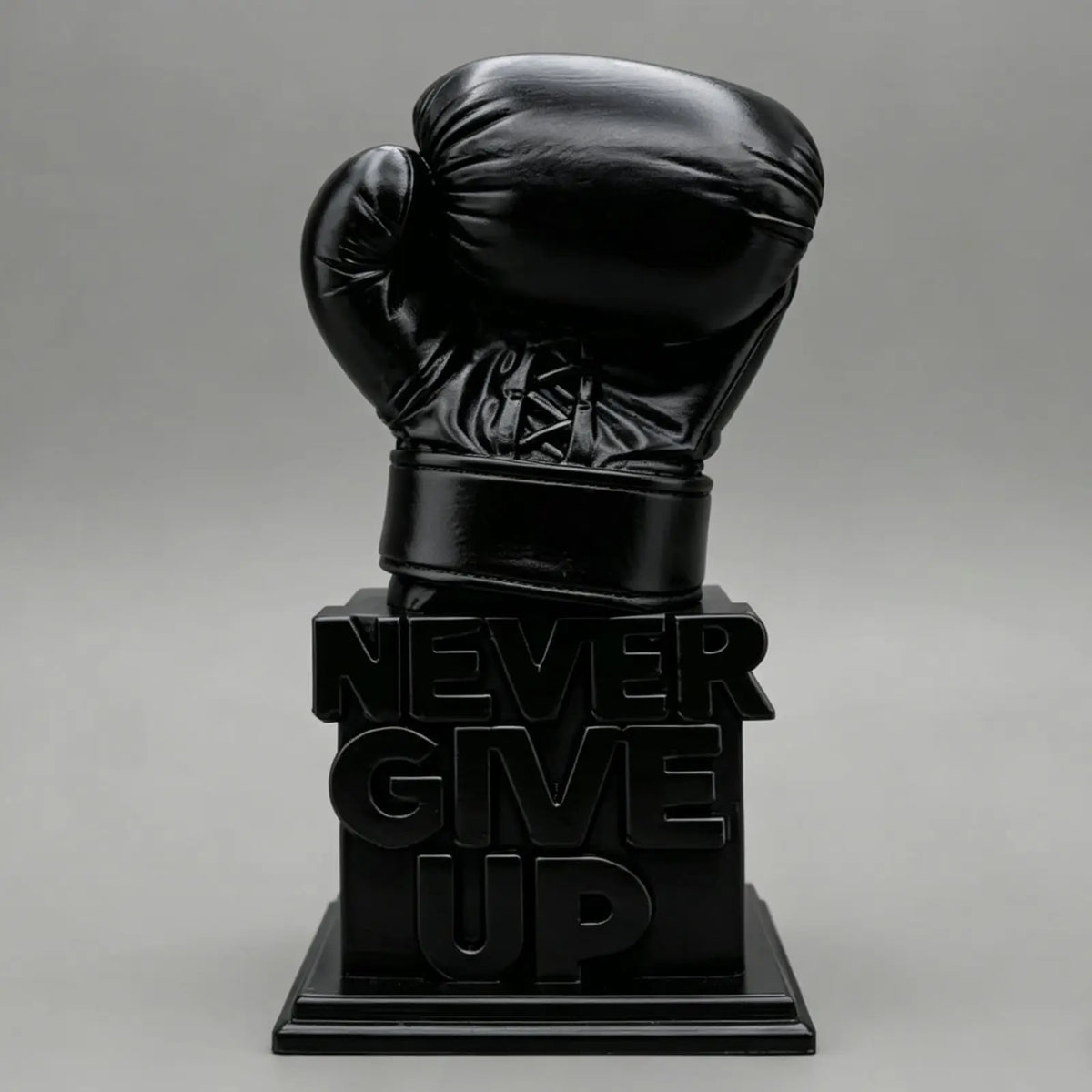 3D Printed "Never Give Up" Boxing Glove Figurine Inspirational Desk Decor Motivational Sculpture for Office Home Gift Birthday
