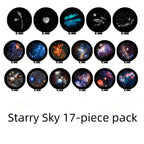 Car Starry Sky Projector Lamp USB Powered Galaxy Night Light With 17‑12 Galaxy Film Flexible Neck Auto Ceiling Romantic Lighting