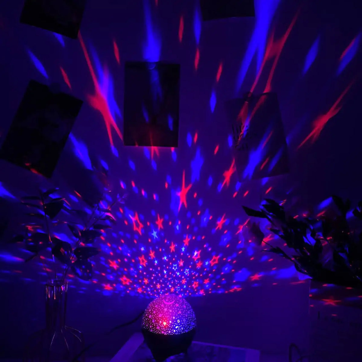 LED Night Light Starry Sky Galaxy Moon Projector Light Auto Color Changing USB 5V RGB Ambient Light for Kids Room Birthday Party