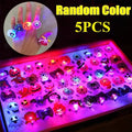 Halloween Luminous Rings Creative Cute Pumpkin Ghost Eye Ghost Pirate Spider Web Children Toys Halloween Flash Finger Rings