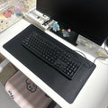 1 piece large size waterproof faux leather table mat - non-slip, solid color office mousepad and keyboard protection mat