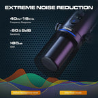 XLR/USB Gaming Microphone Kit: Dynamic PC Mic for Streaming Podcasting,  Mute Button, Reverb Effects, RGB Computer Mic with Arm