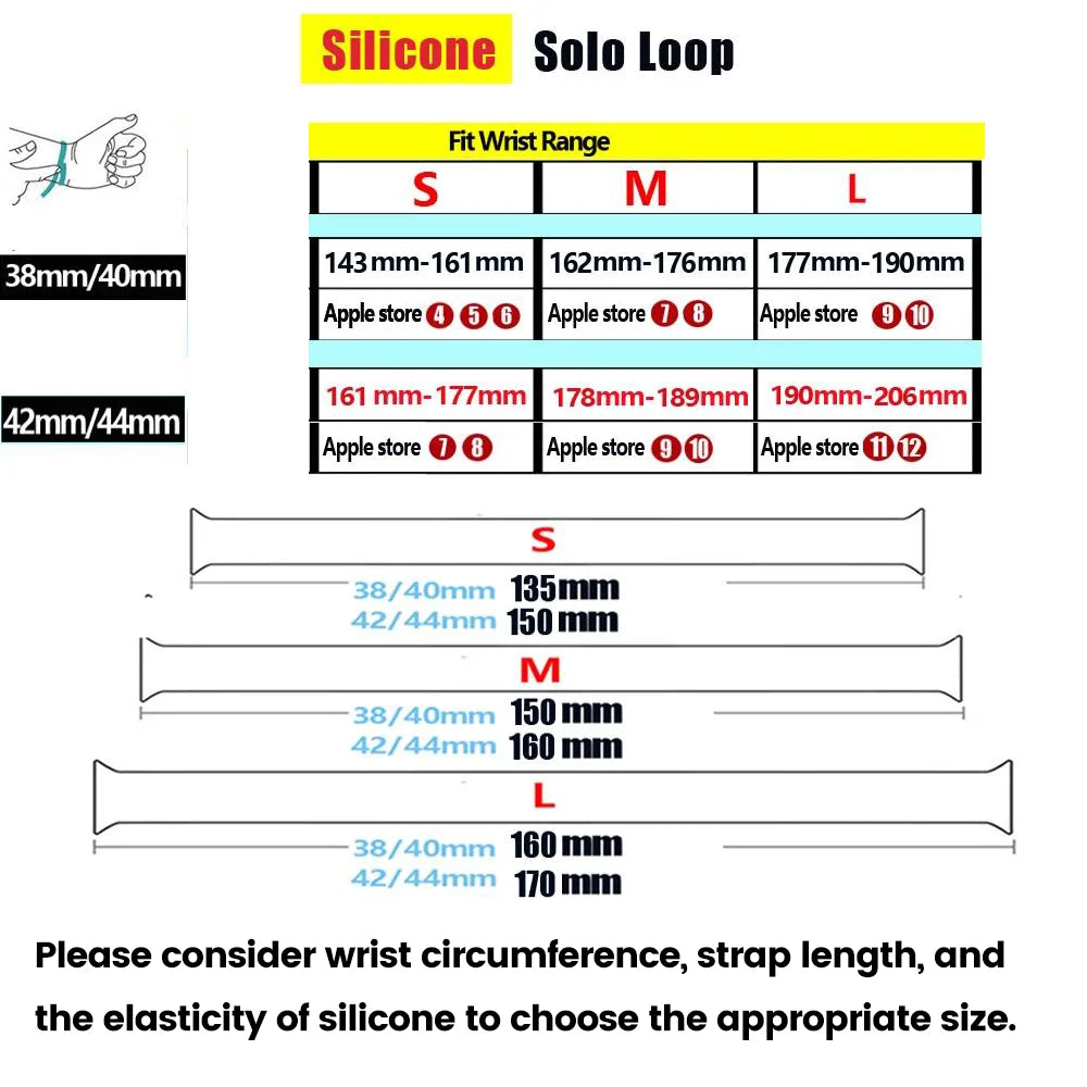 Solo Loop Silicone for Apple Watch Bands 40mm 44mm 45 41 49mm 42mm 46mm 38 Bracelet iwatch Series 11 10 9 8 7 6 SE3 Ultra2 Strap