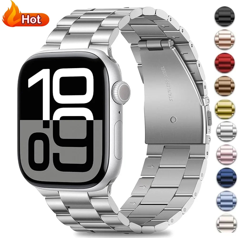 Stainless Steel Strap for Apple Watch Ultra 3/2 Band 46mm 49mm 40mm 44mm 42mm 41mm 45mm Bracelet IWatch Series 11 10 9 8 7 SE 6