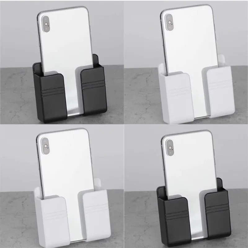 Wall Mounted Phone Charging Holder and Remote Control Organizer
