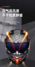 ORZ Personalised Motorcycle Full Face Helmet Men Women Fashion Dual Lens Helmets Motocross Racing Modular Flip Up Casco Moto