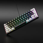USB Wired RGB Gaming Keyboard 61 Keys White Black Compact Mini Office Keyboard and Mouse for PC Desktop Computer Gamer Keypad