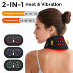 Electric 660-850nm Red Light Heating Neck Belt Neck Pain Relief Anti-fatigue Neck Vibration Massage Pad