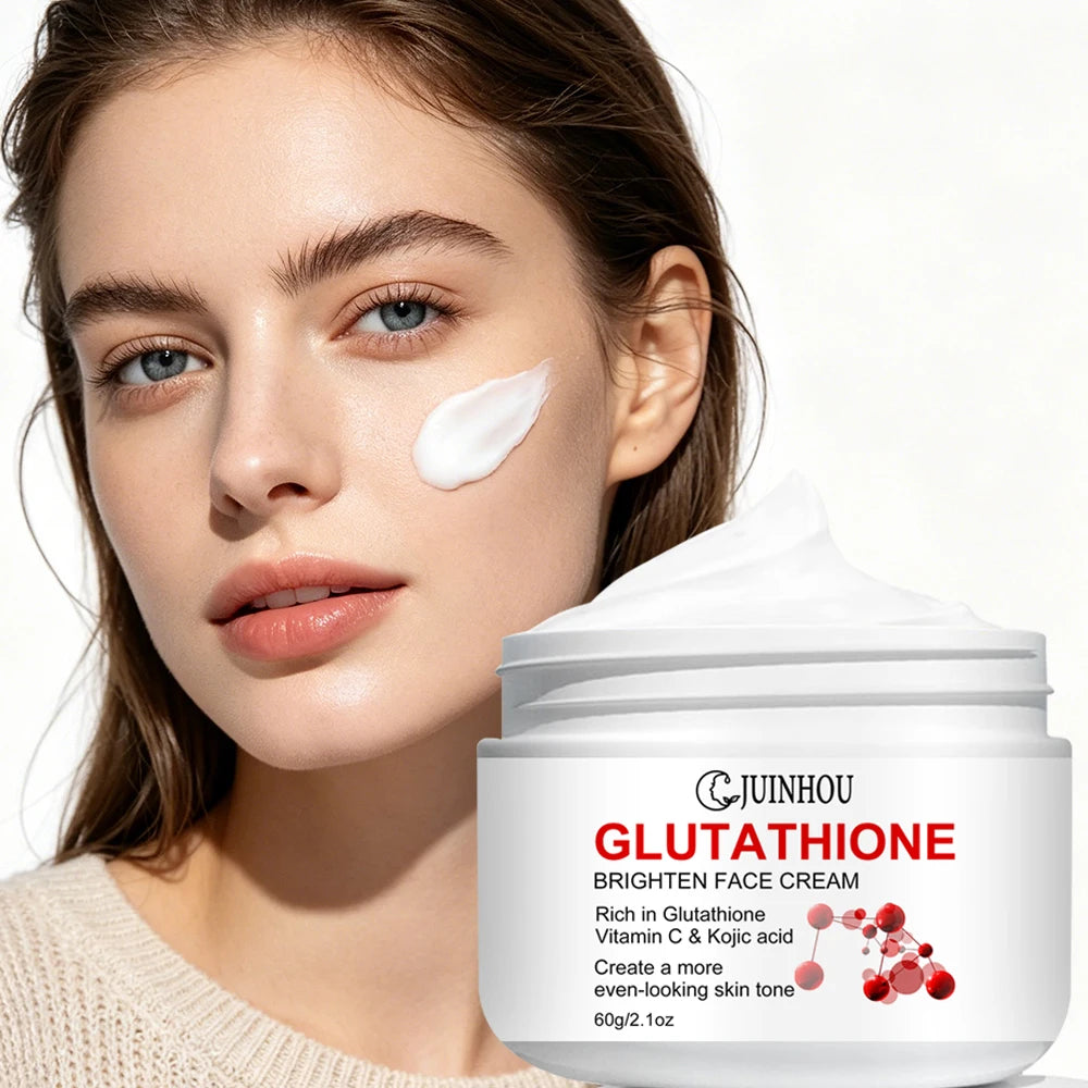 JUINHOU Glutathione Vitamin C Brighten Face Cream and Serum Set Even Skin Tone Niacinamide Anti-Oxidation Radiant Glow Skin