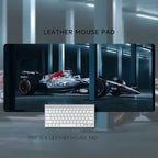 HD Boys Loves  F1 Racing Car Leather Mouse Pad Oversized Computer Desk Workstation Desk Non-slip and Dirty-resistant Mouse Pad