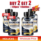 Magnesium 12-IN-1 Complex Capsules - Bone & Heart Health Supplement, Sleep Support,Muscle Relaxation,Stress & Anxiety Relief