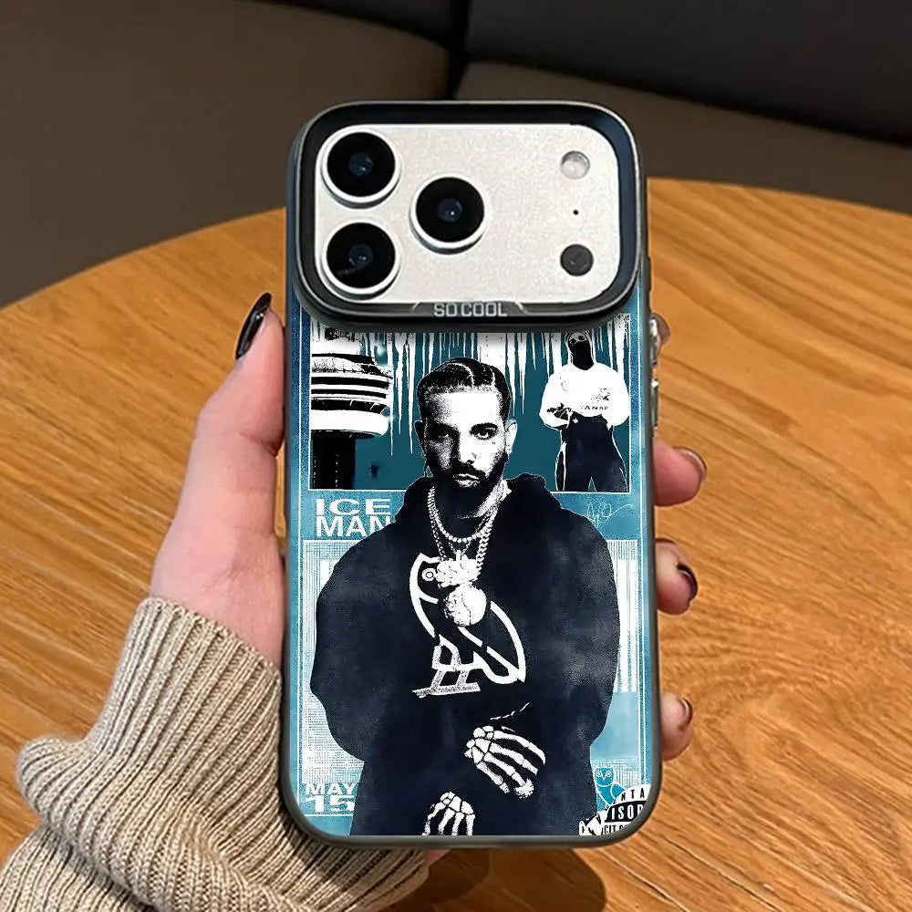 D-Drake Iceman Black Matte Phone Case For iPhone 12 11 14 13 17 16 15 Pro Max Large Lens Frame Cover