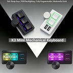 RGB Backlit Wired Mini Gaming Keyboard Hot-Swappable Portable Multi-Combination/Multimedia Game Office Custom Shortcut Keyboard